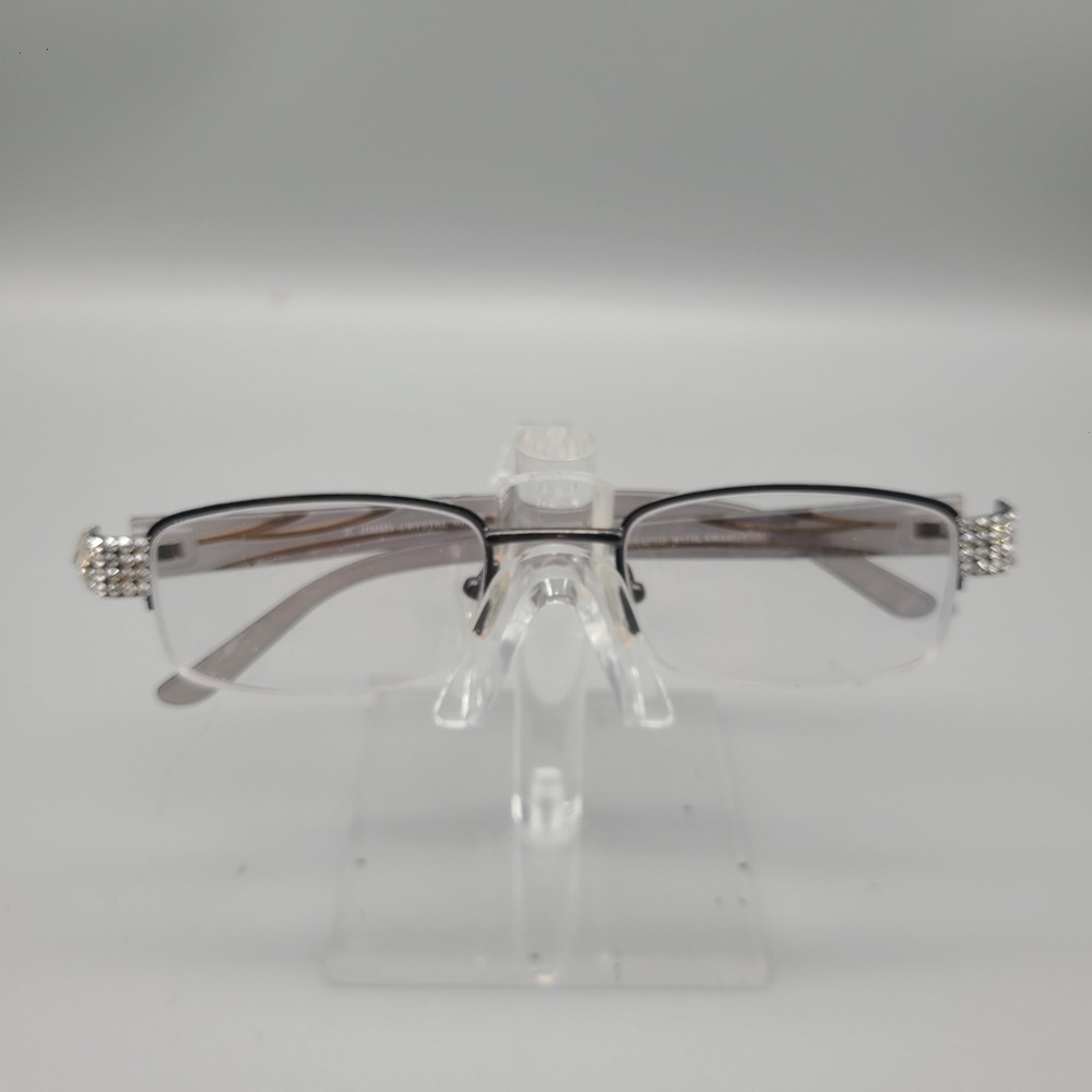Jimmy Crystal New York Swarovski Reading Glasses JCR257 +2.00 Smoke Gold Black